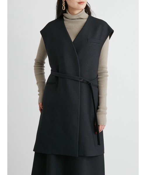 ビッグシルエットノーカラーベスト ミラオーウェン Mila Owen D Fashion ビッグシルエットノーカラーベスト ミラオーウェン Mila Owen D Fashion