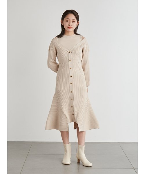 レイヤードニットワンピース リリー ブラウン Lily Brown D Fashion レイヤードニットワンピース リリー ブラウン Lily Brown D Fashion
