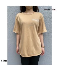 Beststore/バックプリントTシャツロゴプリントTシャ ゆったり 韓国ファッションオーバーサイズ ストリート ダンス 春 夏 Tシャツ カットソー トップス チュニックTシャ/504175766