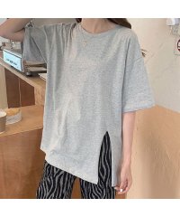 Beststore/ベーシックTシャツクルーネックＶネックＴシャツ トップス 大きいサイズ 夏服 韓国ファッション シンプル半袖 無地 大人気可愛いtシャツ 抜け感 通勤t コット/504175769