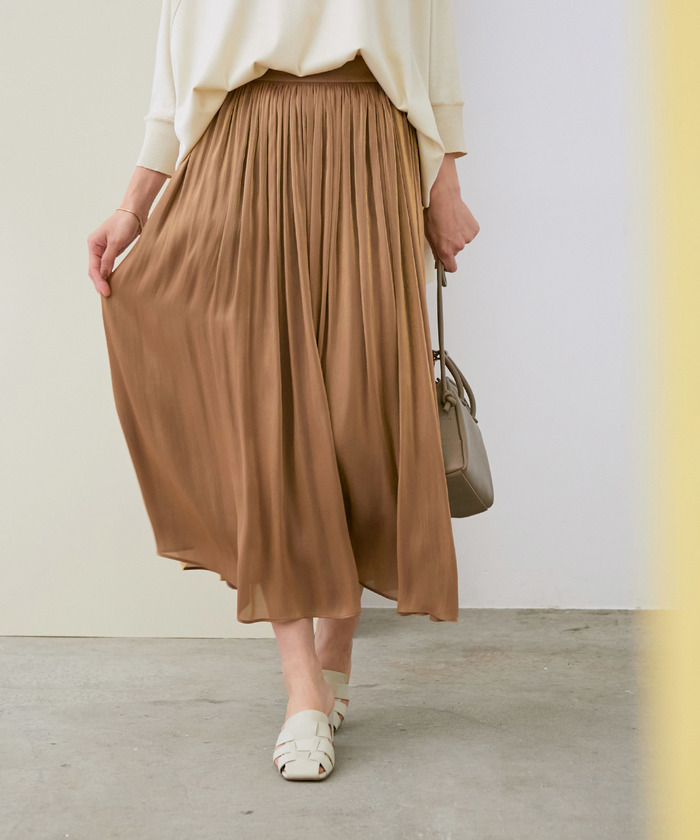 ROPÉ 2023年発売 美品 グロッシー楊柳ギャザースカート - ロングスカート