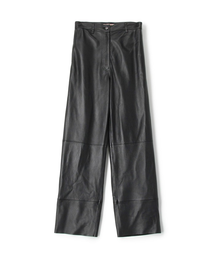 セール 60%OFF】ソフトシープレザー セミワイドストレートパンツ