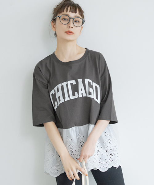 新品タグ付き/美品★レプシィム*COCA コーデ売り❤︎ セール】ロゴプリント裾レーストップス(504170521) | コカ(coca