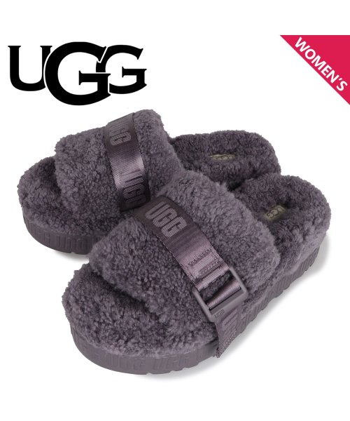 Ugg アグ サンダル レディース 厚底 ファー フラッフィータ Fluffita グレー アグ Ugg D Fashion