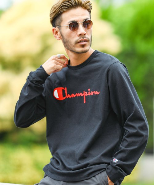 Champion チャンピオン 胸ロゴロンt ロンt メンズ Tシャツ おしゃれ 長袖tシャツ ロンティー カットソー トップス クルーネック ジギーズショップ Jiggys Shop D Fashion