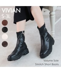 VIVIAN/厚底ストレッチショートブーツ/504199353