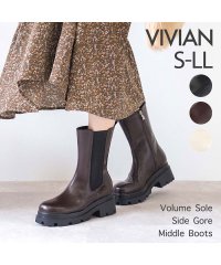 Vivian/厚底サイドゴアミドルブーツ/504199354