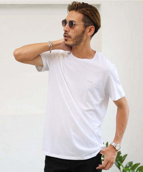 Diesel ディーゼル ワンポイントロゴtシャツ ブランド Tシャツ メンズ おしゃれ ティーシャツ 半袖 カットソー トップス クルーネック ジギーズショップ Jiggys Shop D Fashion