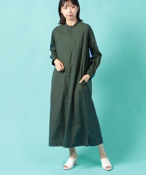 Tbaa 038 ノーカラーナローシャツワンピース ティッカ Ticca D Fashion