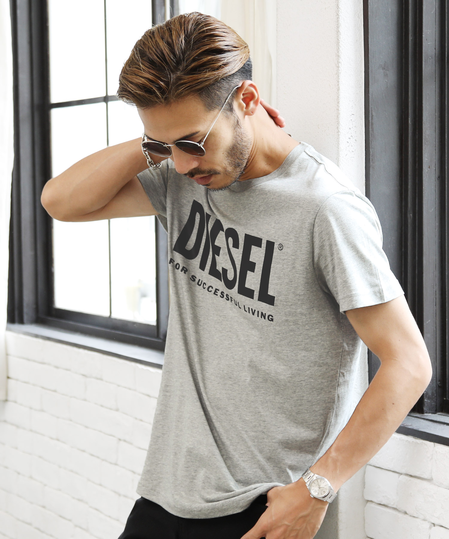 M/新品 DIESEL Tシャツ DIEGOR-D4 ブランド カットソー 白