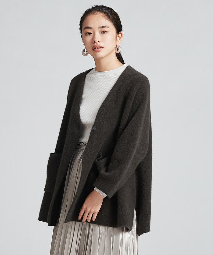 セール 30%OFF】ダブルフェイスフォックス Vネックカーディガン セール 30%OFF】ダブルフェイスフォックス Vネックカーディガン