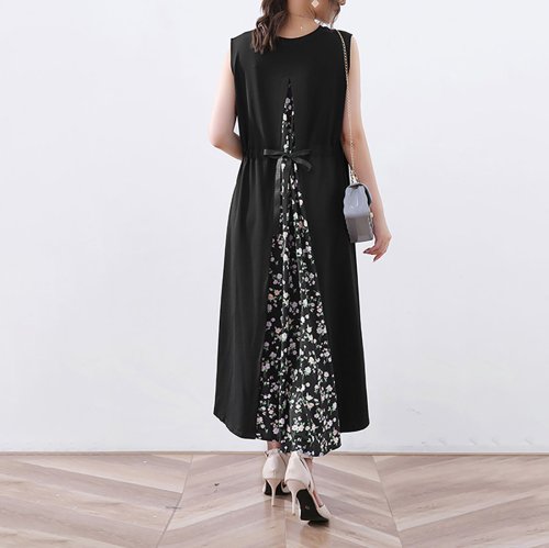 セール30 Off 3タイプ袖 ロンtワンピース レイヤード風 バックスリット ドゥーベル Doux Belle D Fashion