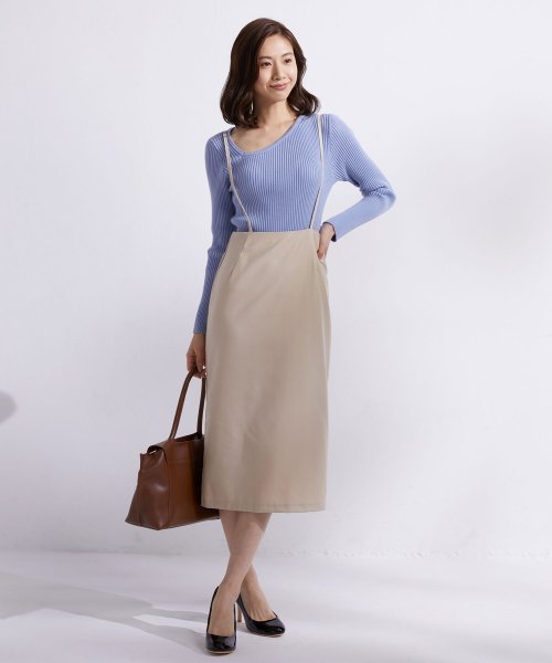 セール15 Off 宮田聡子着用アイテム ペンシルシルエットサロペットスカート セゾン ド パピヨン Saison De Papillon D Fashion