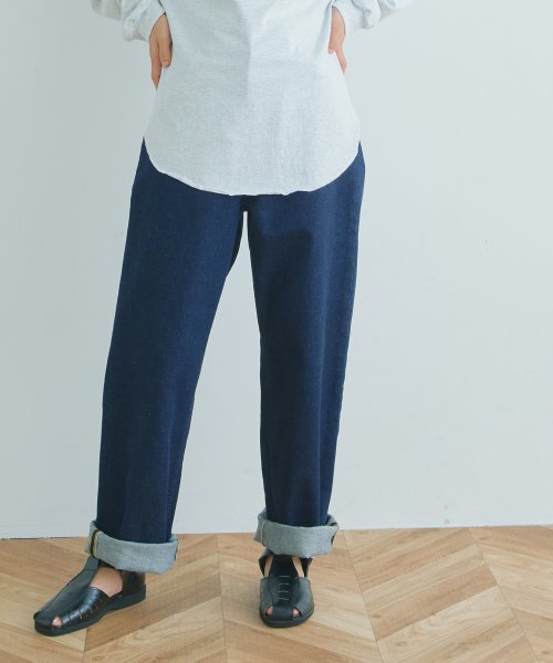 「KHA:KI / カーキ」HIGHRISE STRAIGHT DENIM ノンウォッシュ5ポケットハイライズストレートデニムパンツ