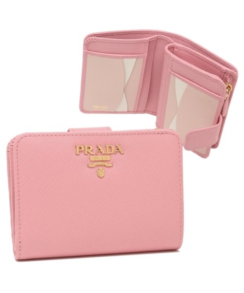セール プラダ 二つ折り財布 サフィアーノ マルチカラー ピンク レディース Prada 1ml018 Zlp F0fz3 プラダ Prada D Fashion