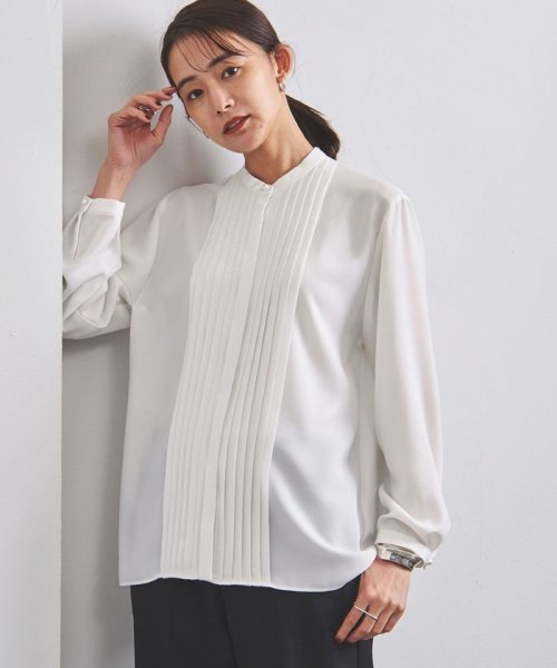 <UNITED ARROWS>PL/BTN タック ブラウス B †