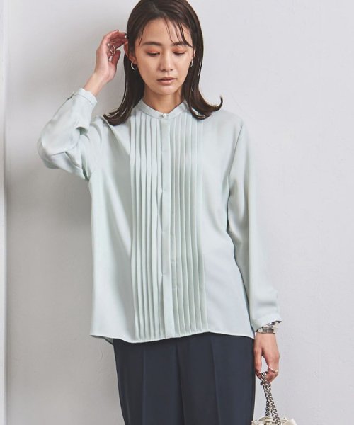 ＜UNITED ARROWS＞PL/BTN タック ブラウス B †