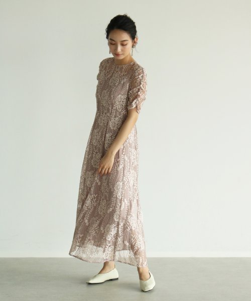 クーポン Kaene カエン 手洗い可 配色レースエプロンワンピース ヴァン Vin D Fashion