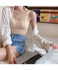 Beststore/レースインナーブラジャーふわふわ春夏秋冬ショートキャミソール丈ブラジャセクシーインナー見せブラキャミソールブラトップカップ付きブラトップ春夏脇高谷間盛りブラ寄せ/504230943