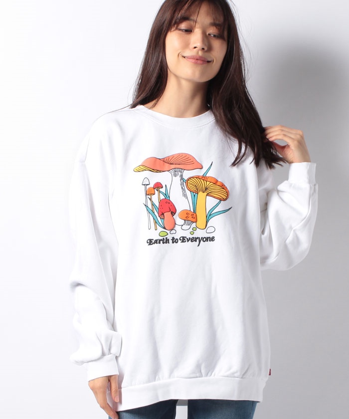 【セール】GRAPHIC MELROSE SLOUCHY CREW MUSHROOM