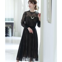 PourVous/プールヴー PourVous 袖あり&ミモレ丈パーティードレスシアーレースお呼ばれ結婚式フォーマル ワンピース 20代 30代 40代/504231890