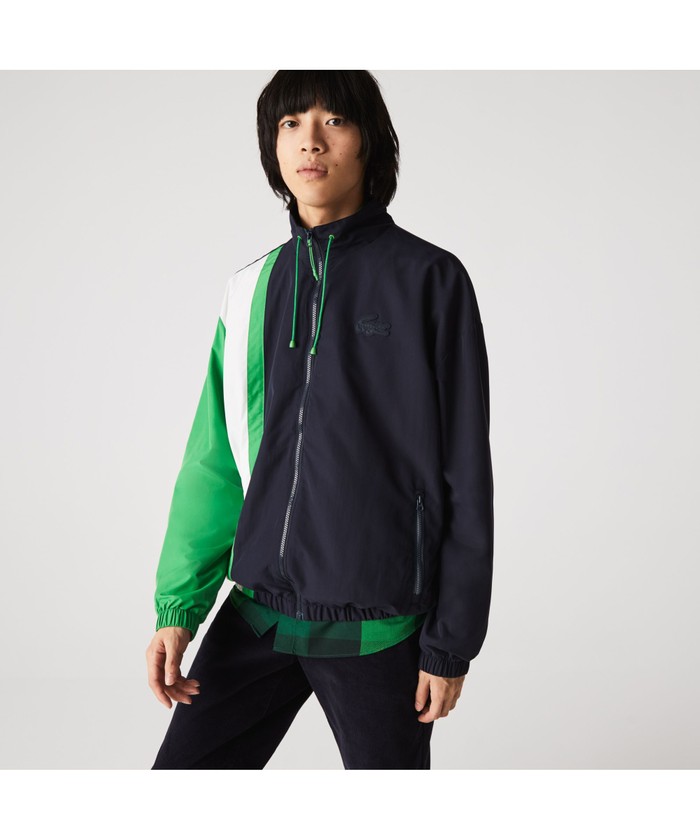 セール 30%OFF】アシンメトリーカラーブロックジップジャケット