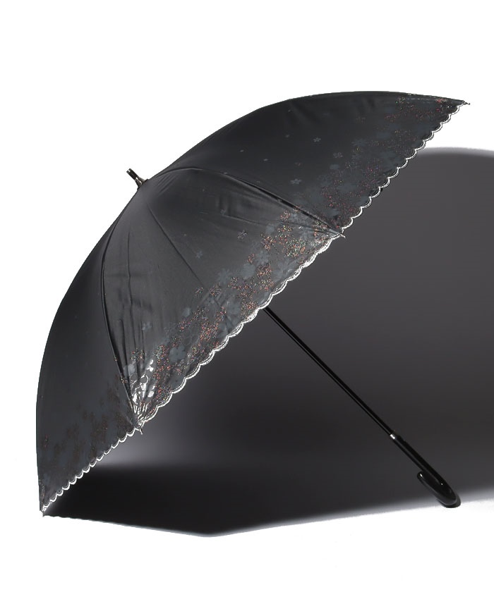 新品⭐️ ランバン オンブルー 日傘 パラソル 晴雨兼用傘 ドビーフリル 黒 LANVIN en Bleu（ランバンオンブルー）の「晴雨兼用日傘