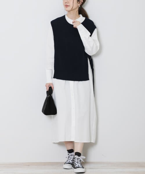 予約 ニットベストxシャツワンピースセット アーバンリサーチサニーレーベル Urban Research Sonny Label D Fashion