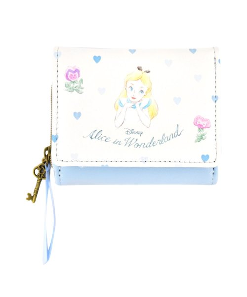 ふしぎの国のアリス ディズニー 財布 サイフ 折財布 レディース 女子 白うさぎ チェシャ猫 三つ折り財布 がま口財布 キャラクター 通勤 通学 可愛い かわい ランナー Runner D Fashion