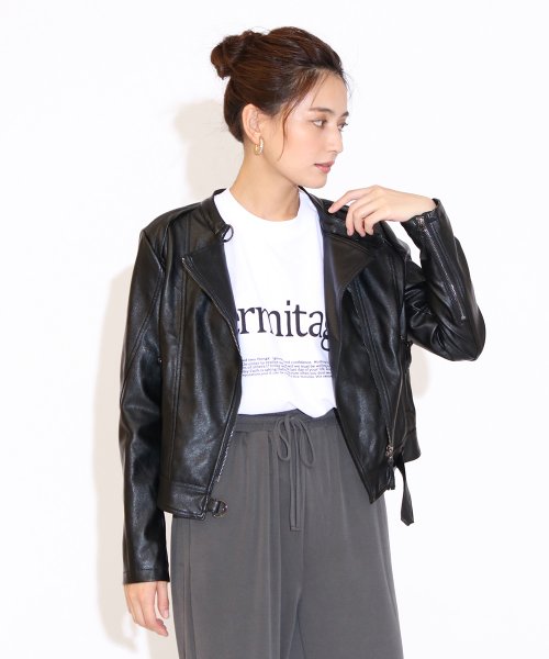 セール Fennel フェンネル エコレザーライダースジャケット スコットクラブ Scotclub D Fashion