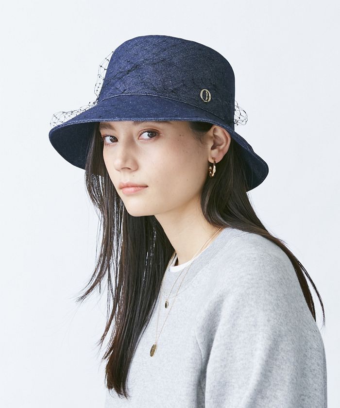 Chapeau d' O Tulle Trim Bucket Hat - ハット