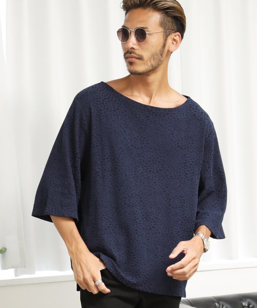 日本製ボートネックビッグtシャツ 7分袖 Tシャツ メンズ 七分袖 カットソー トップス ボートネック ジギーズショップ Jiggys Shop D Fashion