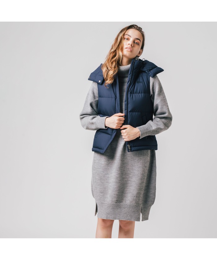 LACOSTE フード着脱ダウンベスト ぎこちな 34