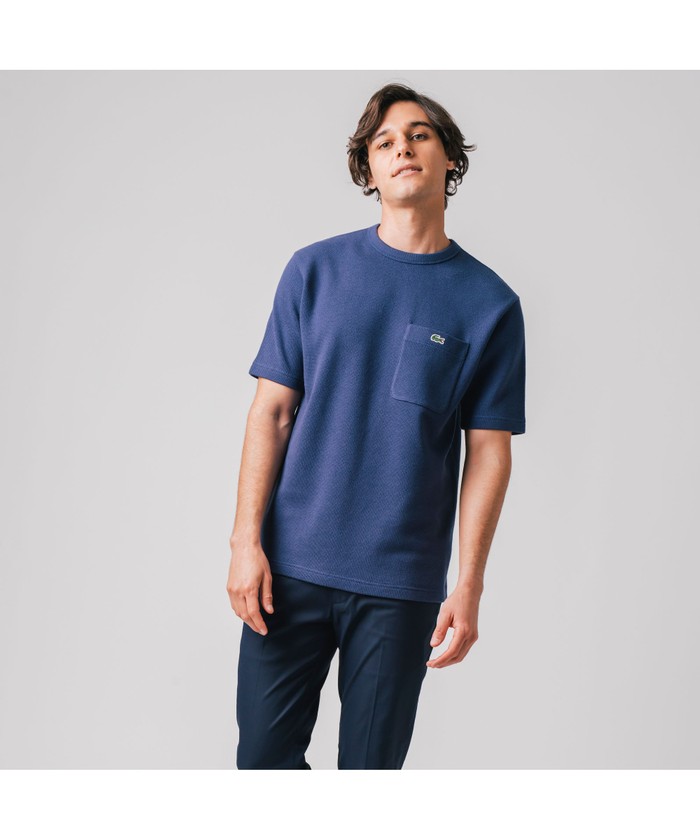 ラコステ LACOSTE 鹿の子地ポケットTシャツ （グレー