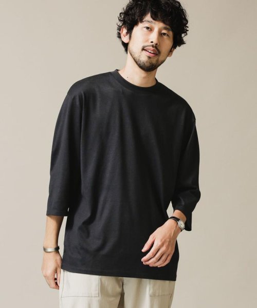 セール 汗染み防止 Anti Soakedヘビークルーネックワイドtシャツ7分袖 ナノ ユニバース Nano Universe D Fashion