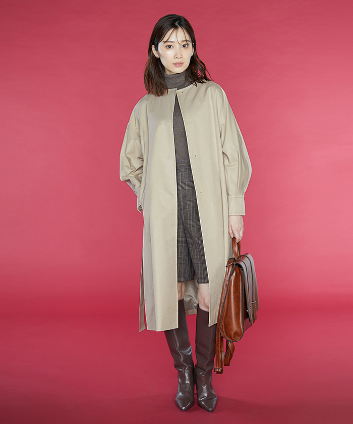 セール 50%OFF】◇ベルト付きノーカラーコート(503942039 セール 50%OFF】◇ベルト付きノーカラーコート(503942039