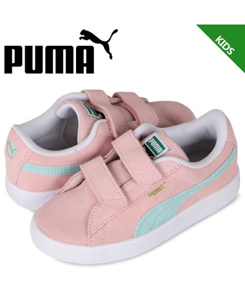 Puma プーマ スウェード クラシック スニーカー キッズ スエード ベルクロ Suede Classic 21 V Ps ピンク 10 プーマ Puma D Fashion