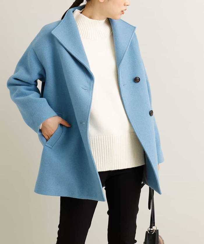 セール 30%OFF】ミディースタンドドロップショルダーコート セール 30%OFF】ミディースタンドドロップショルダーコート