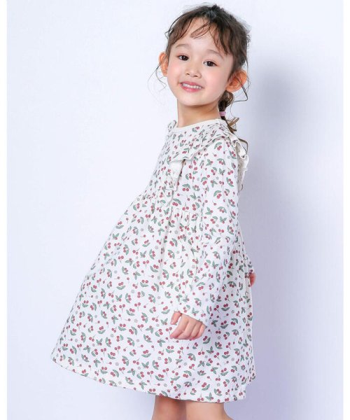 チェリー柄 フリル ワンピース 80 130cm スラップスリップ Slap Slip D Fashion チェリー柄 フリル ワンピース 80 130cm スラップスリップ Slap Slip D Fashion