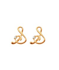 JEWELRY SELECTION/フェミニンなイニシャルピアス！K10ゴールド 天然ダイヤモンド イニシャル ピアス 【アルファベット：S / K10PG】/504257909