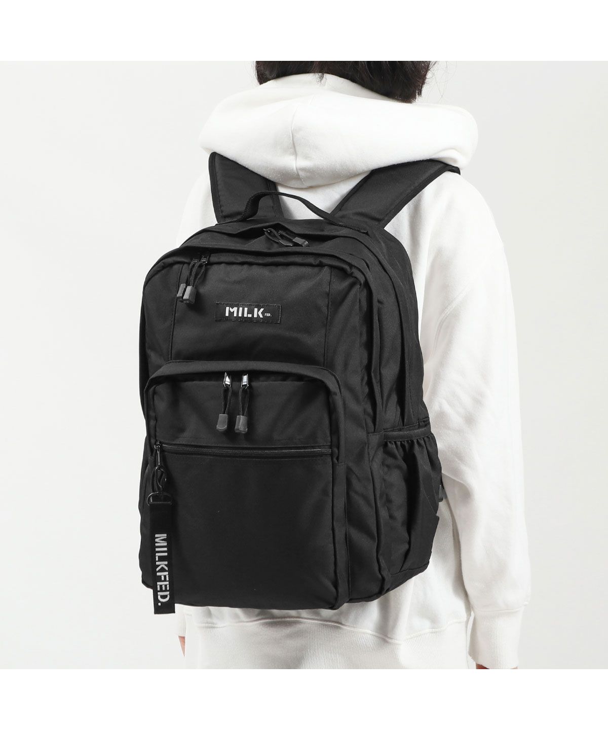 【色: ピンク】ミルクフェド バックパック W ZIP OUTPOCKET BA