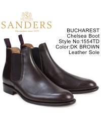 SANDERS/サンダース SANDERS ミリタリー サイドゴア ブーツ ビジネス BUCHAREST 1554TD メンズ チェルシーブーツ ダークブラウン/503018048