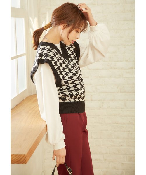 セール 千鳥柄ニットベスト イング Ingni D Fashion