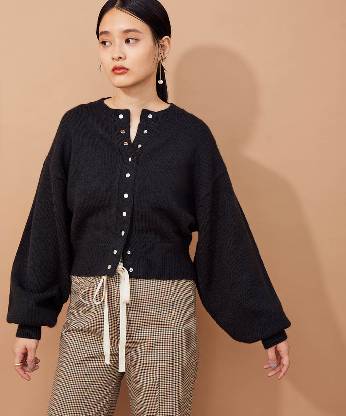 Adam et Rope' - アダムエロペ カーディガン セール 30%OFF】【WEB限定】フォルムボタンカーディガン