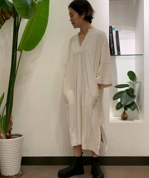 unfil raw silk long sleeve kaftan