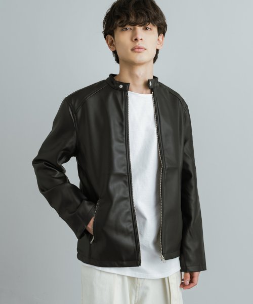 ライダースジャケット メンズ レディース シングル アウター レザージャケット 革ジャン ブルゾン ジャンパー ショート フェイクレザー Pu 合皮 カジュアル ロッキーモンロー Rocky Monroe D Fashion
