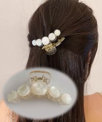 shoppinggo/バンスクリップ ヘアクリップ 大粒 バレッタ まとめ髪 髪飾り ヘアアクセサリー 髪留め ヘアアレンジ アクセント /504265990