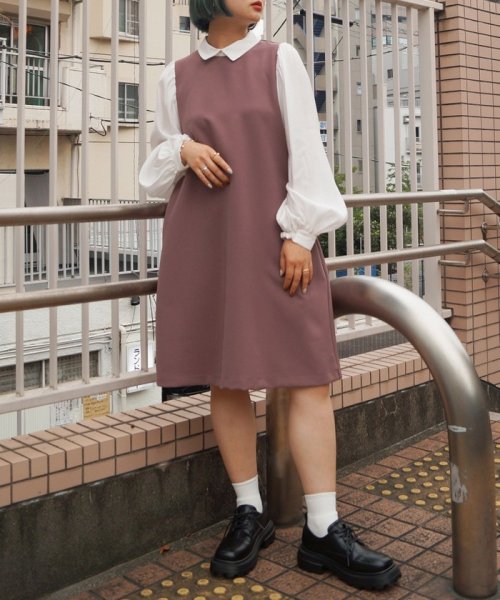 衿配色ツイルワンピース １７９ ｗｇ ニコルクラブ １７９ ｗｇ D Fashion