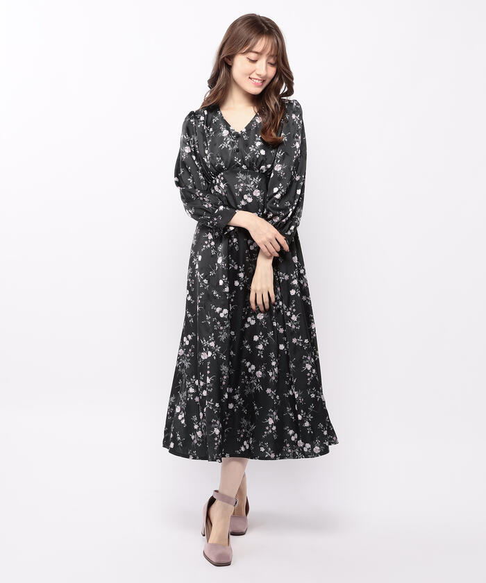 ミッシュマッシュロングワンピース セール】ミッシュマッシュ MISCH MASCH フロントボタンフラワー