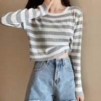 miniministore/ボーダー柄ニットトップス レディース/504270533